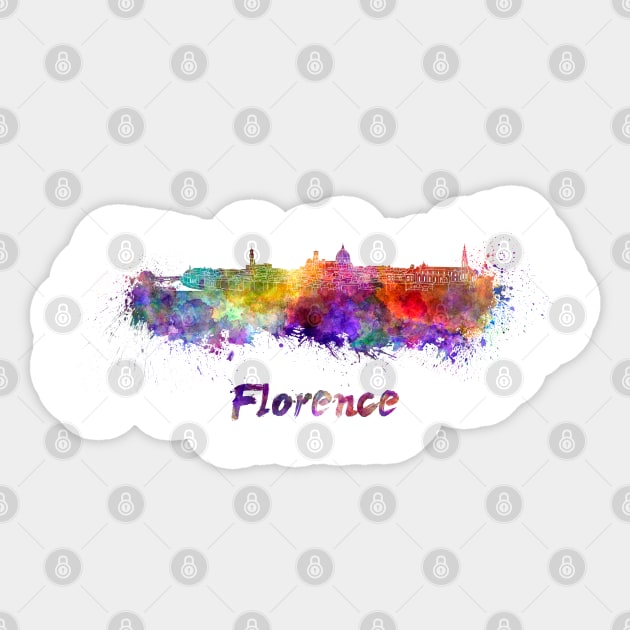 Florence skyline in watercolor Sticker by PaulrommerArt